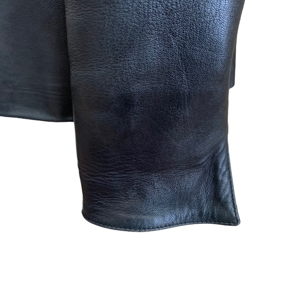 Vintage 90s Privilege Paris Black Leather Zip Up Jacket North Beach Goth Small - Picture 12 of 16